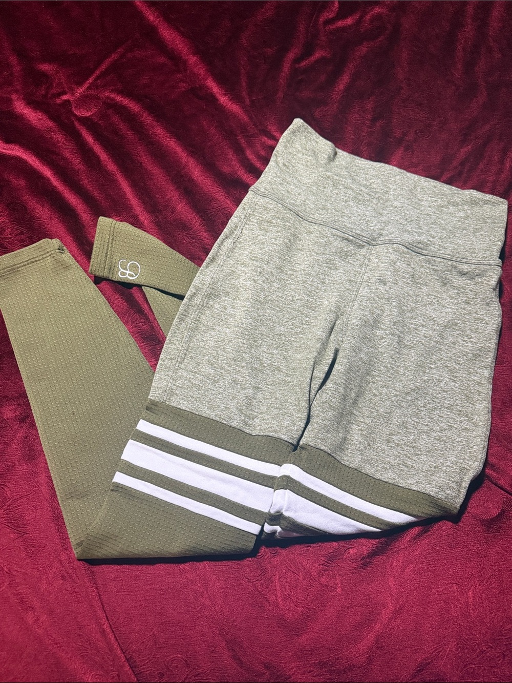 Bombshell sportswear OG Olive Striped Athletic Leggings